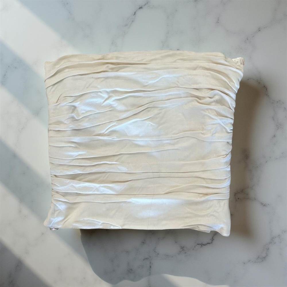 CLAUDE MONTANA Elegant Cream Ruched Bustier
